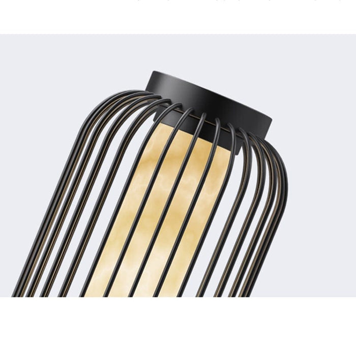 Waterproof Stainless Steel Cage Shape Brown Modern Outdoor Lanterns