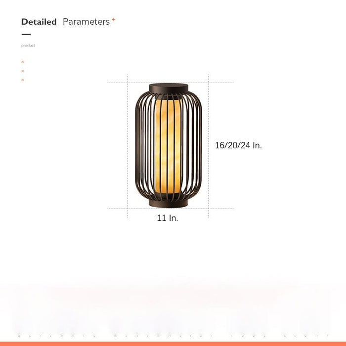 Waterproof Stainless Steel Cage Shape Brown Modern Outdoor Lanterns