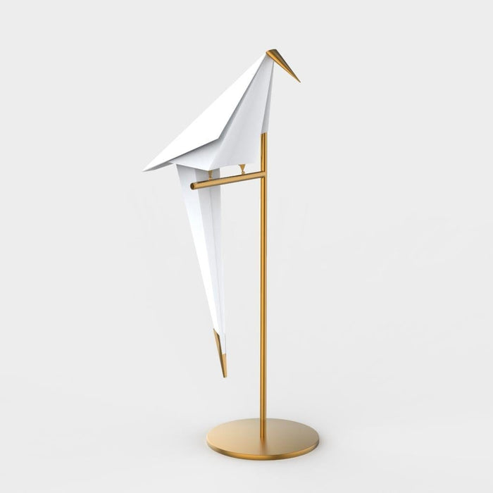 Origami Crane Bird Table Lamp Art Lighting. Golden Lamp