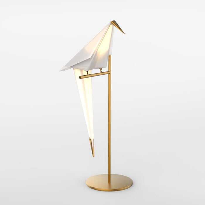 Origami Crane Bird Table Lamp Art Lighting. Golden Lamp