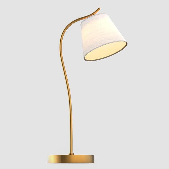 Metal Gooseneck Jody Table Lamp Bedside Lamp with Cone Fabric Shade