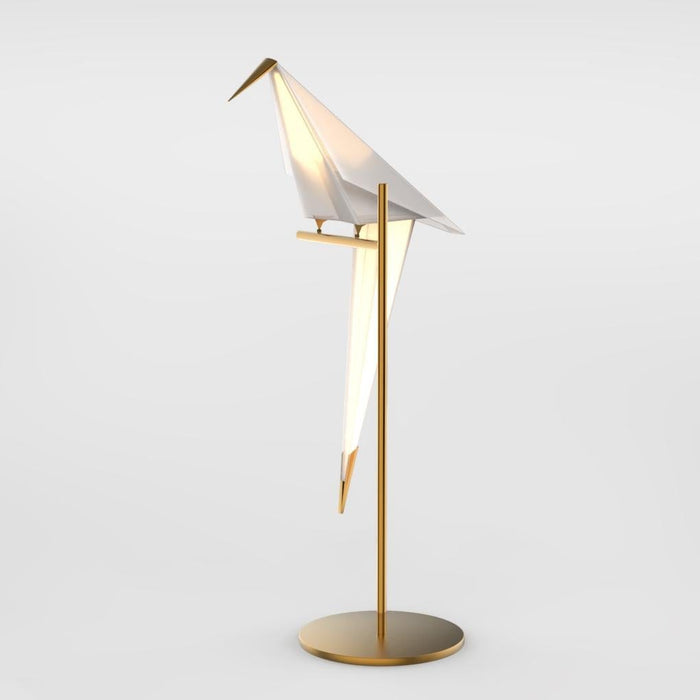 Origami Crane Bird Table Lamp Art Lighting. Golden Lamp