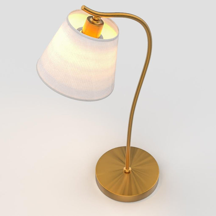 Metal Gooseneck Jody Table Lamp Bedside Lamp with Cone Fabric Shade