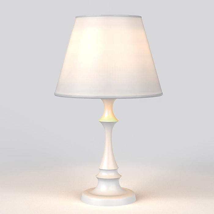 19 In. H White/Floral Table Lamps with Linen Shade Modern Bedside Lamps