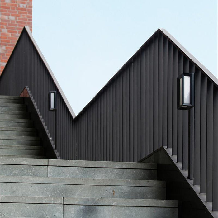 Unique Rectangular Frame Waterproof Black Modern Outdoor Wall Lights