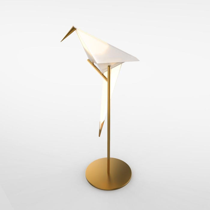 Origami Crane Bird Table Lamp Art Lighting. Golden Lamp