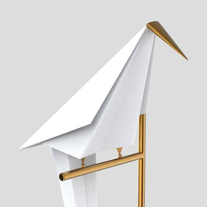 Origami Crane Bird Table Lamp Art Lighting. Golden Lamp