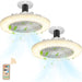 10 in. Bladeless Socket Ceiling Fan with LED Light, Enclosed Ceiling Fan with Light and Remote, Mini Ceiling Fan for Garage Bathroom, Set of 2 -8-ErisView