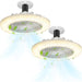 10 in. Bladeless Socket Ceiling Fan with LED Light, Enclosed Ceiling Fan with Light and Remote, Mini Ceiling Fan for Garage Bathroom, Set of 2 -1-ErisView