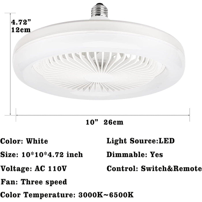 10 in. Mini Ceiling Fan with Light, Enclosed Ceiling Fan with Memory Function, Cooling Ceiling Fan with Light, Remote for Garage Tool Room Store Room-7-ErisView