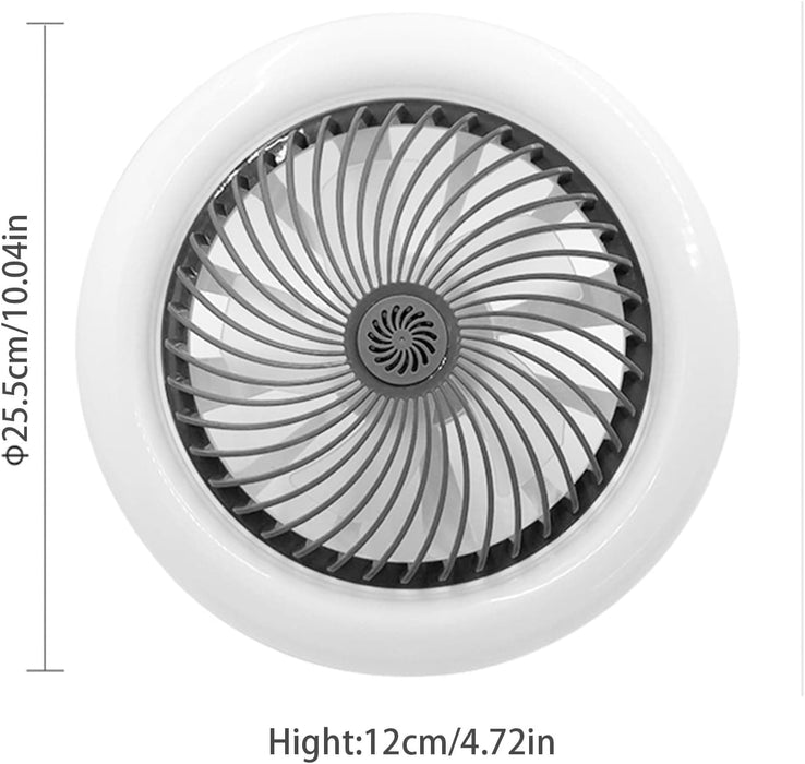 10 in. Mini Flush Mount Bladeless Ceiling Fan for Kitchen Bathroom Garage Pantry Tool Room Laundry Room, Enclosed Ceiling Fan with Lights Remote for Summer-3-ErisView