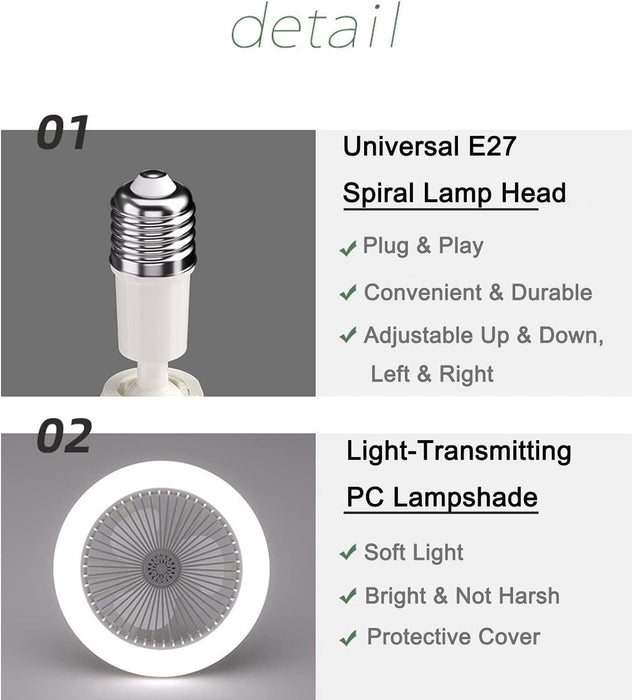 10 in. Mini Flush Mount Bladeless Ceiling Fan for Kitchen Bathroom Garage Pantry Tool Room Laundry Room, Enclosed Ceiling Fan with Lights Remote for Summer-6-ErisView