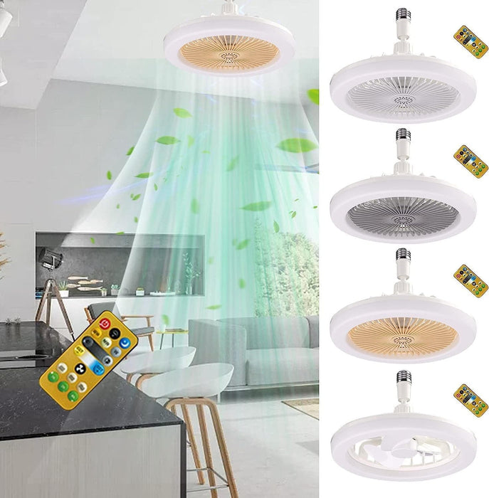 10 in. Mini Flush Mount Ceiling Fan without Blades for Kitchen Bathroom Garage Closet Laundry Room, Enclosed Ceiling Fan with Lights and Remote for Summer-8-ErisView