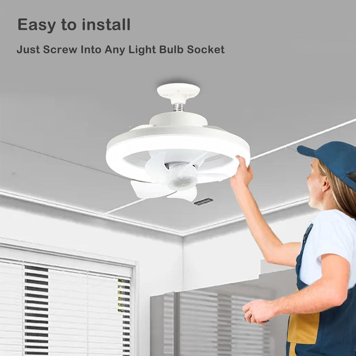 10 in. Small Ceiling Fan for Bathroom Bedroom Kitchen Small Room, Socket Ceiling Fan with Light, 360¡ã Rotating Ceiling Fan with Lights and Remote-3-ErisView
