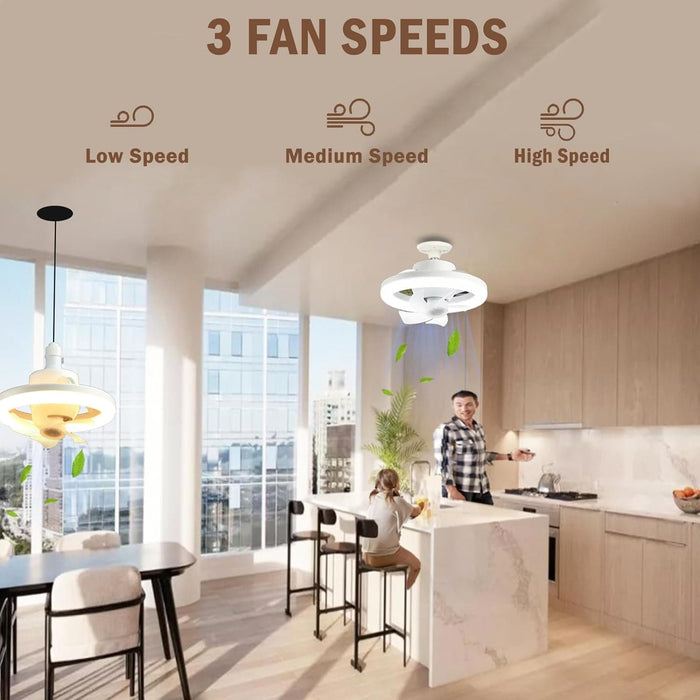 10 in. Small Ceiling Fan for Bathroom Bedroom Kitchen Small Room, Socket Ceiling Fan with Light, 360¡ã Rotating Ceiling Fan with Lights and Remote-4-ErisView