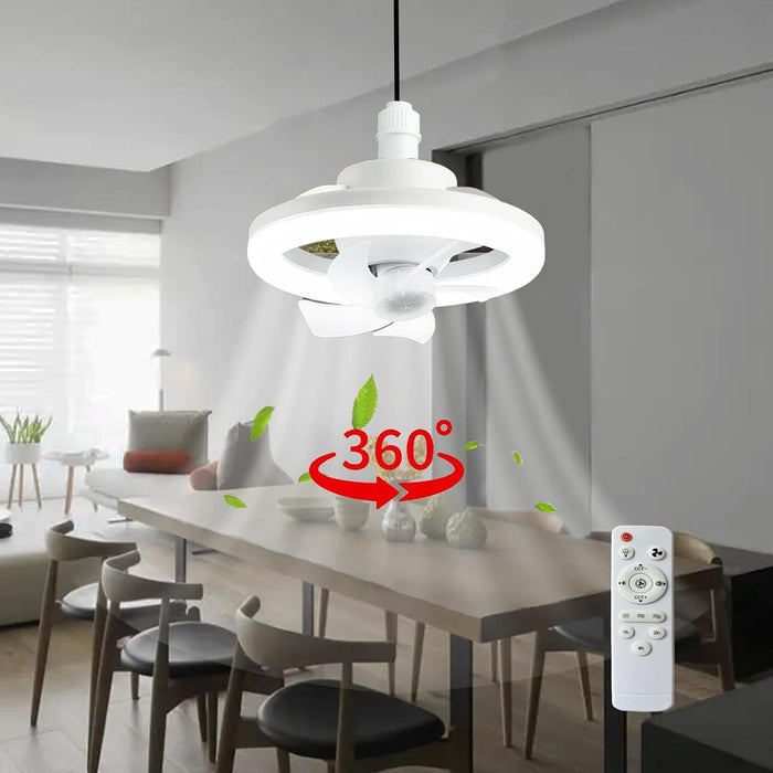 10 in. Small Ceiling Fan for Bathroom Bedroom Kitchen Small Room, Socket Ceiling Fan with Light, 360¡ã Rotating Ceiling Fan with Lights and Remote-1-ErisView