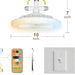 10 in. Small Socket Ceiling Fan Light with Remote, Dimmable Enclosed Ceiling Fanlight, White LED Ceiling Lights for Bathroom Bedroom, Garage Ceiling Fan -5-ErisView