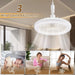 10 in. Small Socket Ceiling Fan Light with Remote, Dimmable Enclosed Ceiling Fanlight, White LED Ceiling Lights for Bathroom Bedroom, Garage Ceiling Fan -6-ErisView