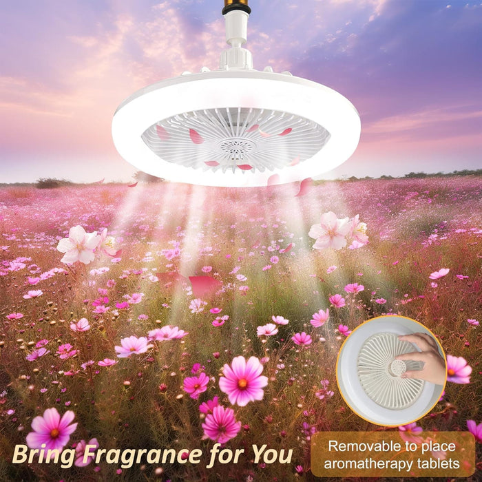 10 in. Small Socket Ceiling Fan Light with Remote, Dimmable Enclosed Ceiling Fanlight, White LED Ceiling Lights for Bathroom Bedroom, Garage Ceiling Fan -8-ErisView