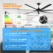 100 in. Black Extra Large Ceiling Fans without Lights, Outdoor Fan with Remote for Garage, Reversible Ceiling Fan, Porch Ceiling Fans-3-ErisView