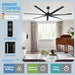 100 in. Black Extra Large Ceiling Fans without Lights, Outdoor Fan with Remote for Garage, Reversible Ceiling Fan, Porch Ceiling Fans-5-ErisView