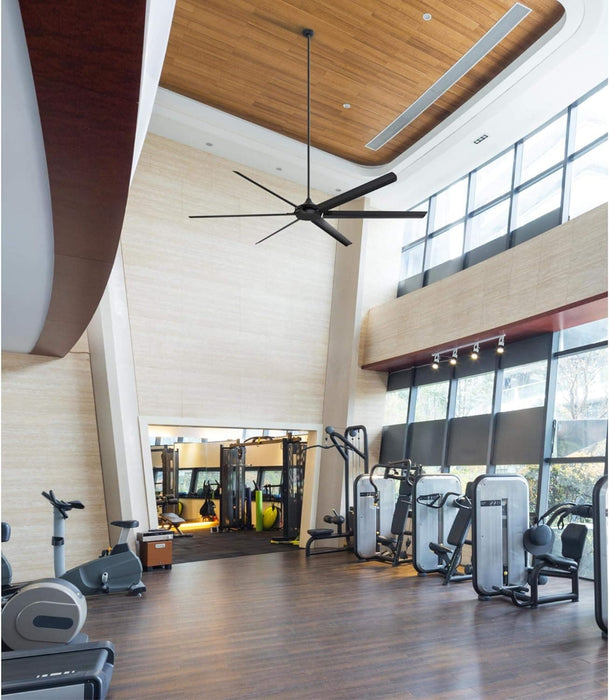100 in. Matte Black Huge Ceiling Fan, Industrial Style Ceiling Fans with Remote Control-4-ErisView