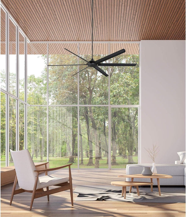 100 in. Matte Black Huge Ceiling Fan, Industrial Style Ceiling Fans with Remote Control-5-ErisView