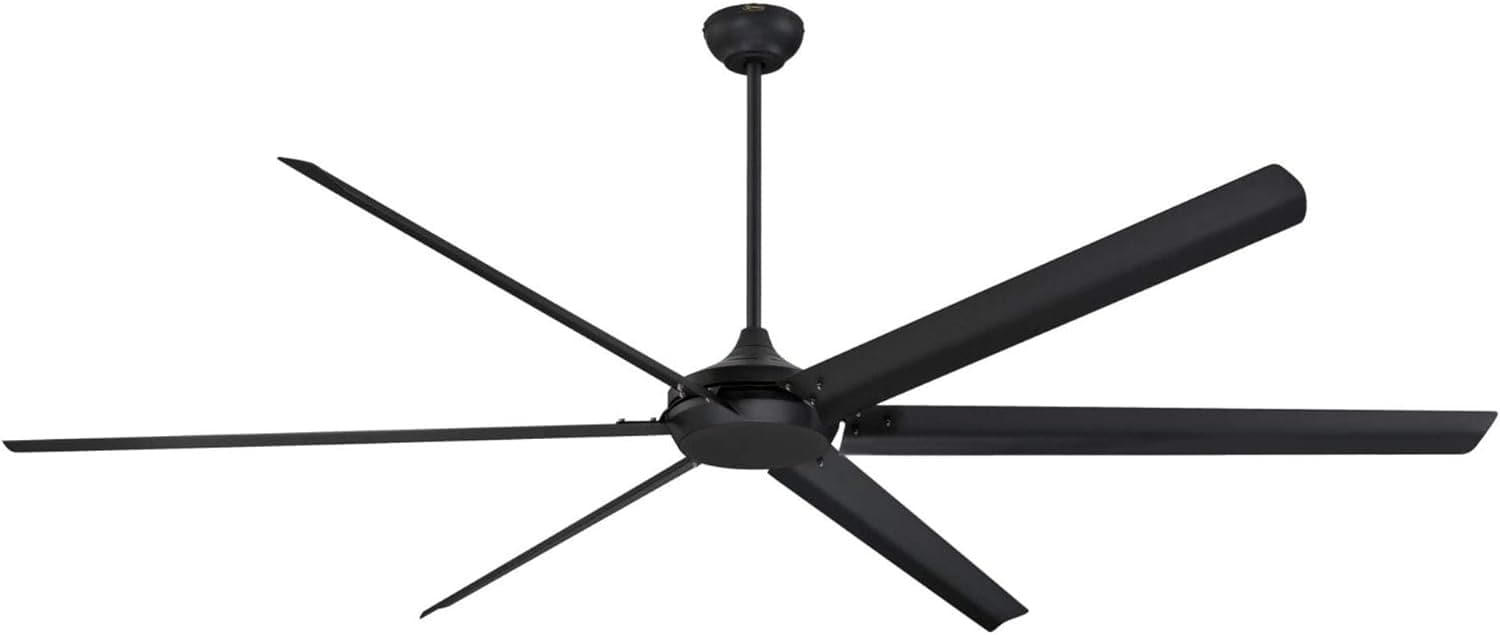 100 in. Matte Black Huge Ceiling Fan, Industrial Style Ceiling Fans with Remote Control-1-ErisView