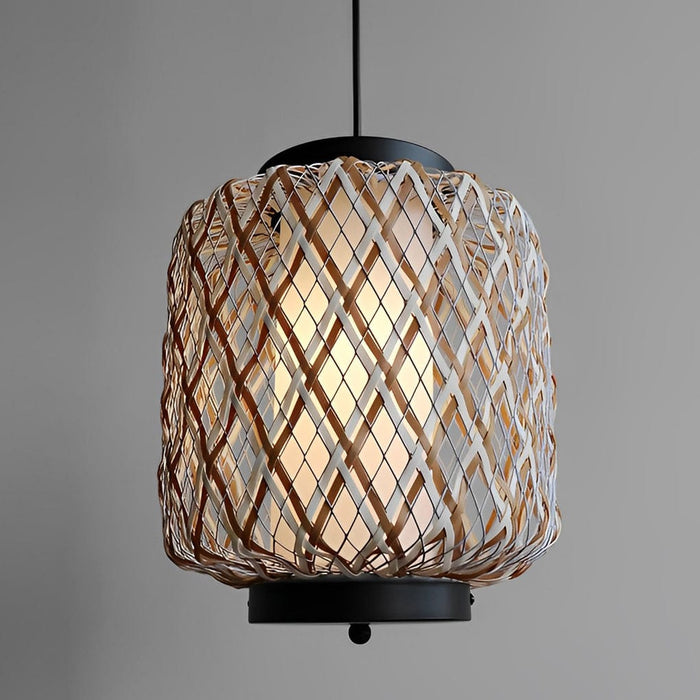 Lantern Shape Rattan Iron Waterproof Modern Outdoor Chandelier Pendant Lights