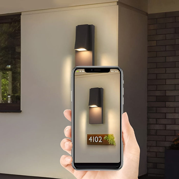 Rectangle Waterproof LED Black Modern Outdoor Wall Lamp Wall Light Fixture