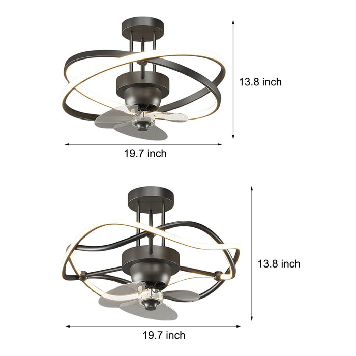 Modern 19.7-in LED Indoor Black and White Breeze Ceiling Fan with Light