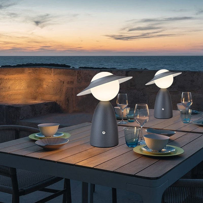 Nordic Touch Control Iron Rechargeable Bonbon Disc Table Lamp