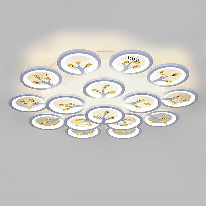 16 Lights Flower Dimmable LED White Nordic Ceiling Lights Flush Mount Lighting