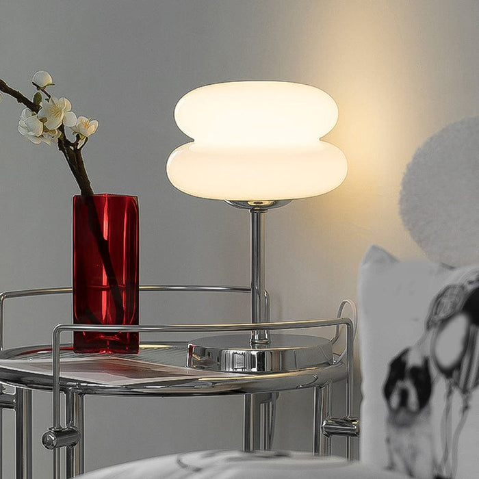 USB Thick Glass Burger Creative Warm Light Dimming Modern Table Lamp