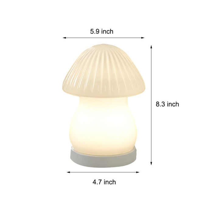 Glass Mushroom Kids' Table Lamp On/Off Switch  3 Step Dimming Night Light