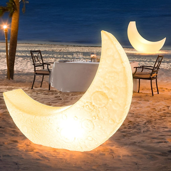 Resin Moon Chaise Longue Recliner Decor LED Modern Outdoor Floor Lamp