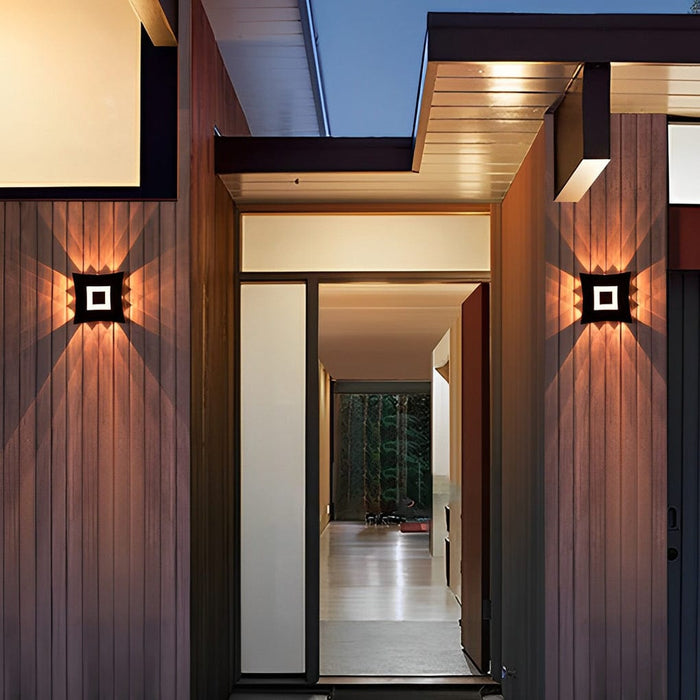 Unique Star Up and Down Lighting LED Waterproof Black Modern Wall Lamp