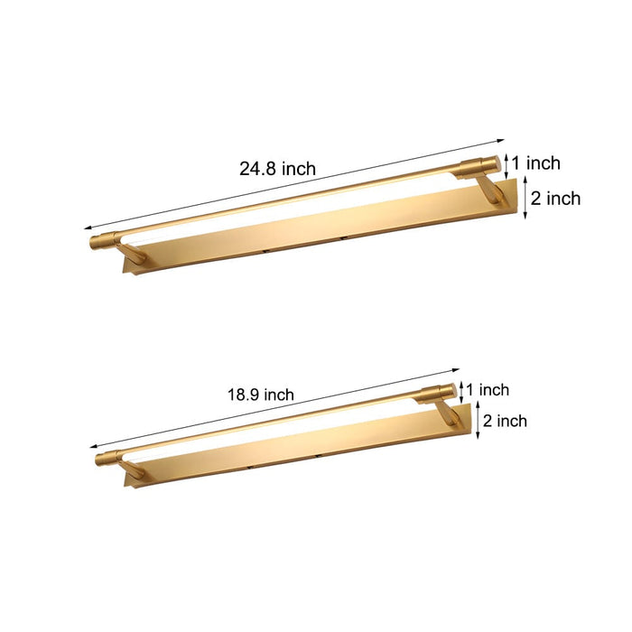 120° Rotatable Metallic Strip LED Bath Bar Dimmable Vanity Light. 18.9''/24.8'' L