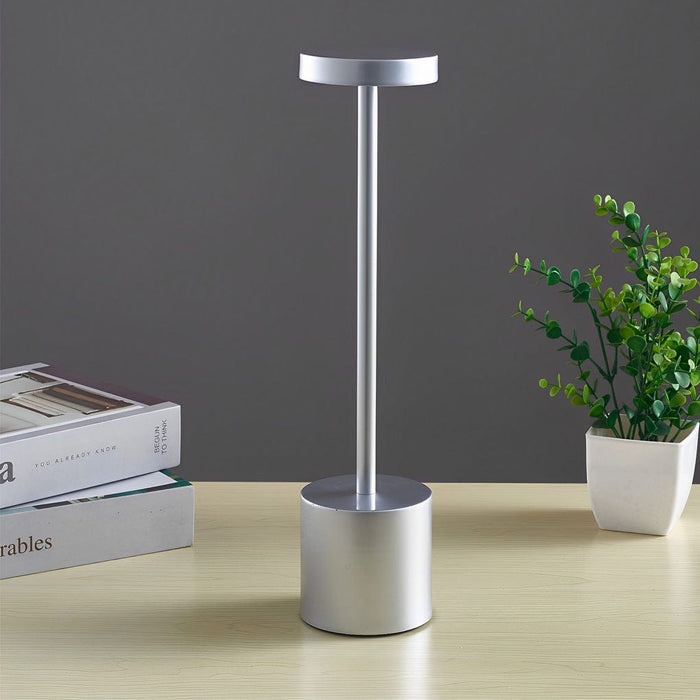 Electroplating Iron Rechargeable Portable Table Lamp LED Dimming Cordless Reading Light