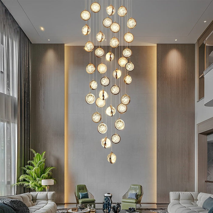 Bubbles Crystal Shade Creative Adjustable Luxury Modern Long Chandelier