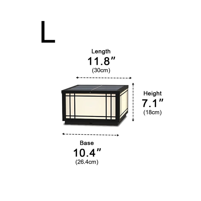 Solar Fence Post Light, Retro Grilles, Dusk to Dawn, Outdoor Security/Pathway/Deck