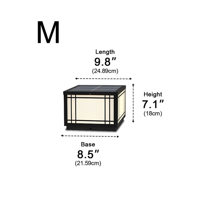 Solar Fence Post Light, Retro Grilles, Dusk to Dawn, Outdoor Security/Pathway/Deck