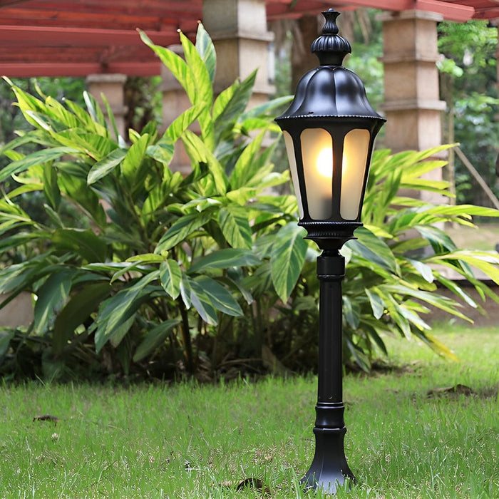 Outdoor Waterproof LED Black European-style Lawn Lights Path Lamp Post