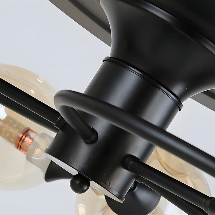 41-in 4 Blades Ceiling Fan Lights with 6/8-Light Glass Shades. Remote Control
