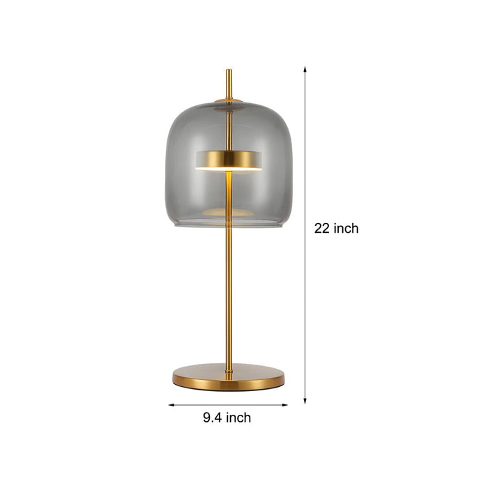 Jube Glass Lampshade table Lamp Smoky. Burned Earth Bedroom Lamp