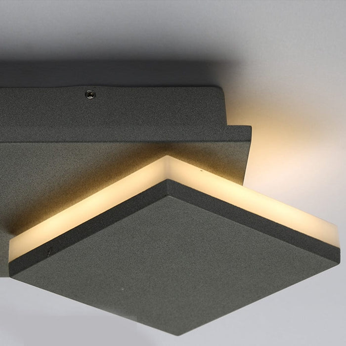 Adjustable Square Waterproof LED Black Modern Outdoor Wall Light Wall Lamp