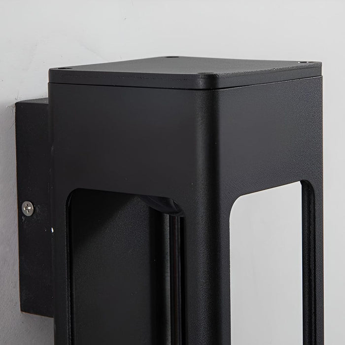 Rectangular IP65 LED Black Modern Outdoor Wall Sconce