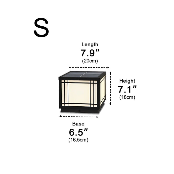 Solar Fence Post Light, Retro Grilles, Dusk to Dawn, Outdoor Security/Pathway/Deck