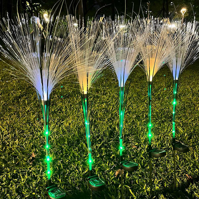 Solar Outdoor Reed Fiber Optic Lights, IP65 Waterproof, Garden/Yard/Patio Pathway Accent, 10-Pack LED Landscape Accent