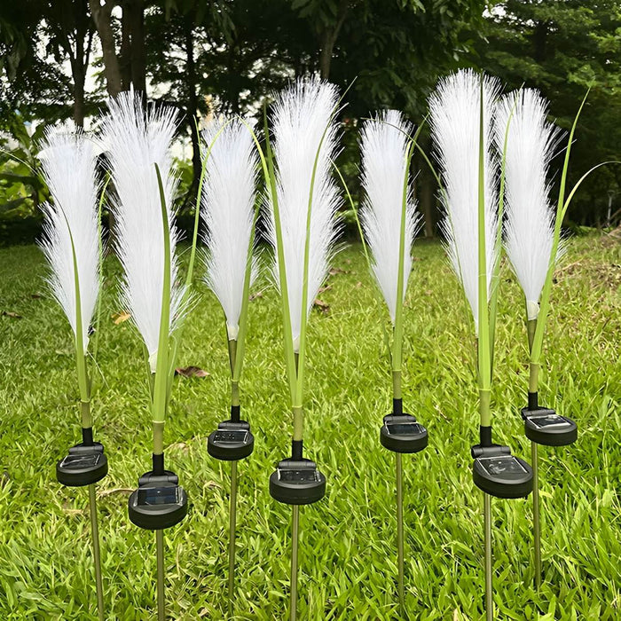 Solar Outdoor Reed Fiber Optic Lights, IP65 Waterproof, Garden/Yard/Patio Pathway Accent, 10-Pack LED Landscape Accent